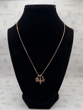 ✨ NEW 18K Gold Filled 20” Triple Charm Necklace | Heart ~Cross ~Star